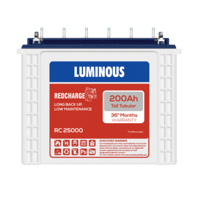 Luminous Red Charge RC 25000 200 Ah Tall Tubular Inverter Battery