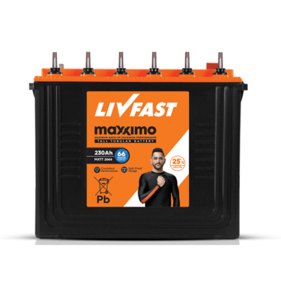 Livfast MXTT 2666 230Ah Tall Tubular Inverter Battery Pure Sine Wave Inverter