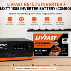 LivfastRE1575 Inverter +MXTT 1885 Inverter Battery (Combo)