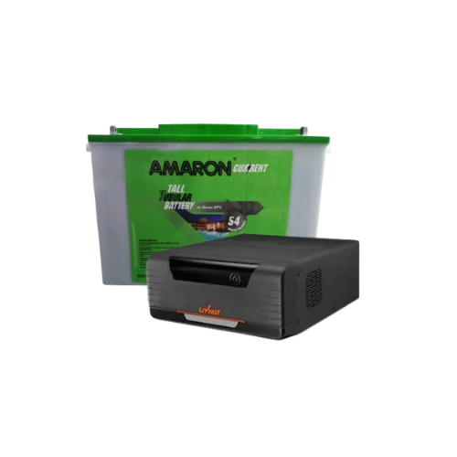 BT1575 + 150TT54 Inverter Battery Combo – Reliable Power Backup for Homes and Offices Livfast BT1575 inverter paired with Amaron 150TT54 150Ah tall tubular battery for reliable power backup