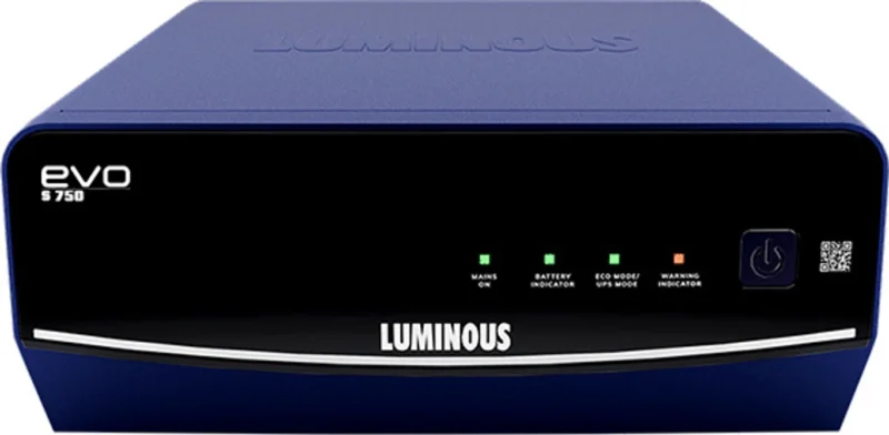 LUMINOUS EVO S 750/12V Best inverter (650 VA) for home and office EVO S 750 with 36 Months Warranty Pure Sine Wave Inverter