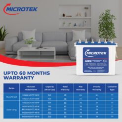 Microtek Dura Strong M2203624TT | 220Ah Tall Tubular Inverter Battery with ADC Technology